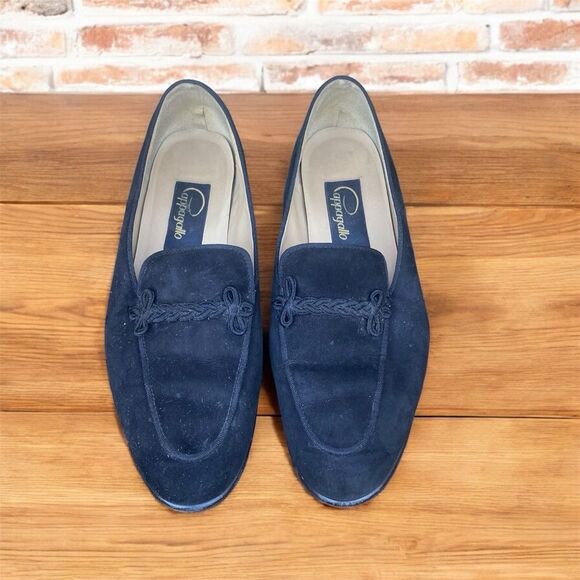 Pappagallo Black Suede Leather Loafers/Flats SZ 8 M Classic Preppy - Picture 1 of 7
